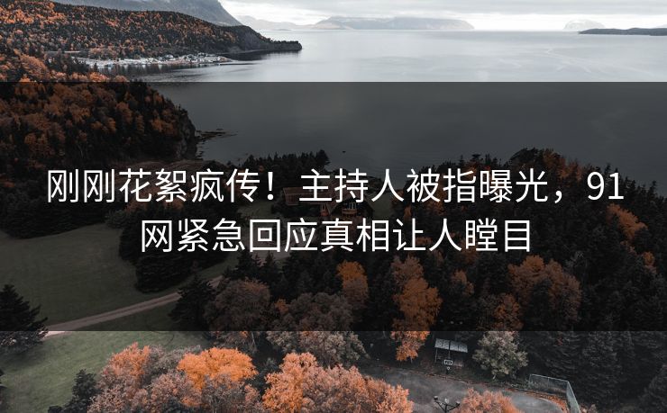 刚刚花絮疯传！主持人被指曝光，91网紧急回应真相让人瞠目